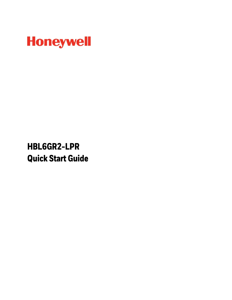 Page 1 de la notice Manuel utilisateur Honeywell HBL6GR2-LPR