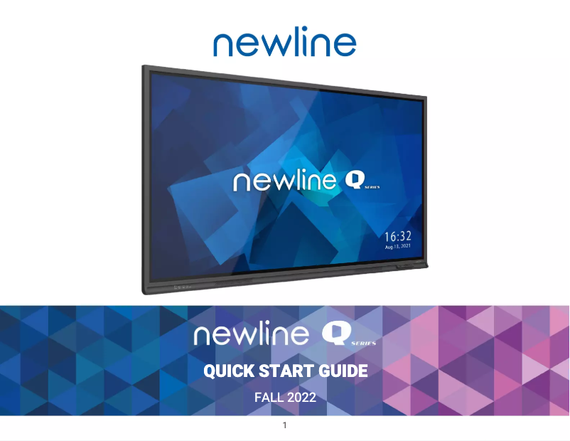 Page 1 de la notice Guide de démarrage rapide Newline TT-5521Q