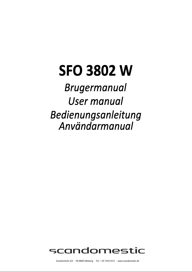 Page 1 of the manual User Manual Scandomestic SFO 3802 W