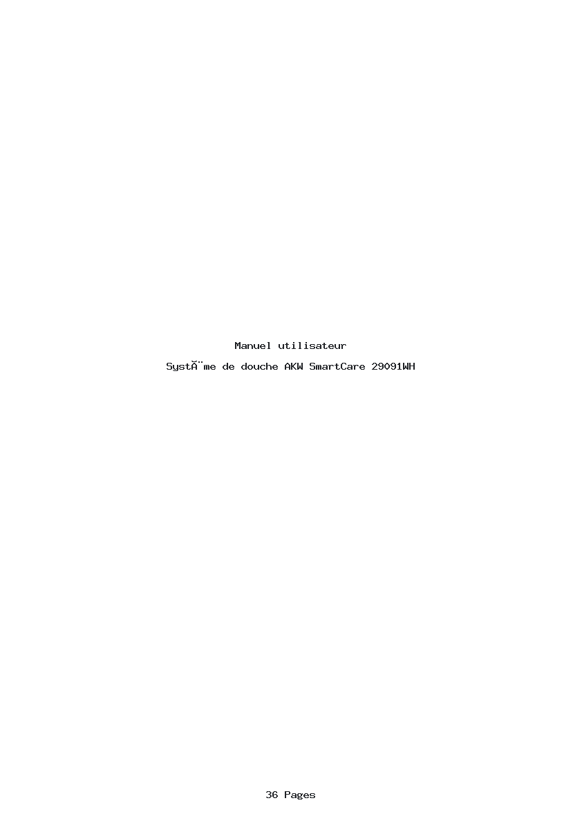 Page 1 de la notice Manuel utilisateur AKW SmartCare 29091WH