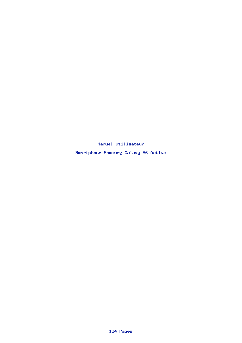 Page 1 de la notice Manuel utilisateur Samsung Galaxy S6 Active