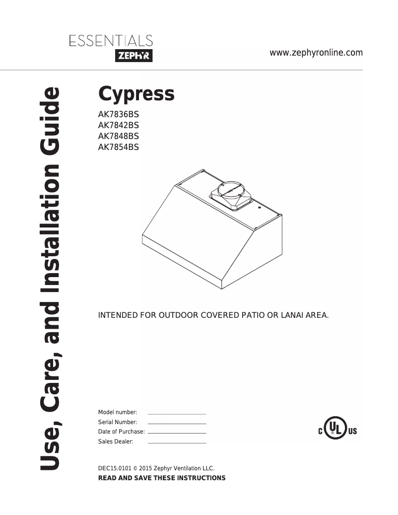 Página 1 del manual Manual de usuario Zephyr AK7848BS