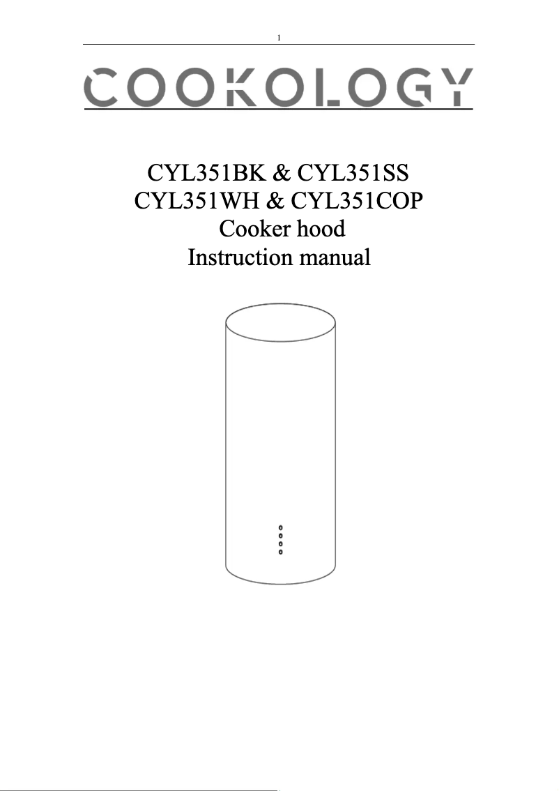 Page 1 de la notice Manuel utilisateur Cookology CYL351COP