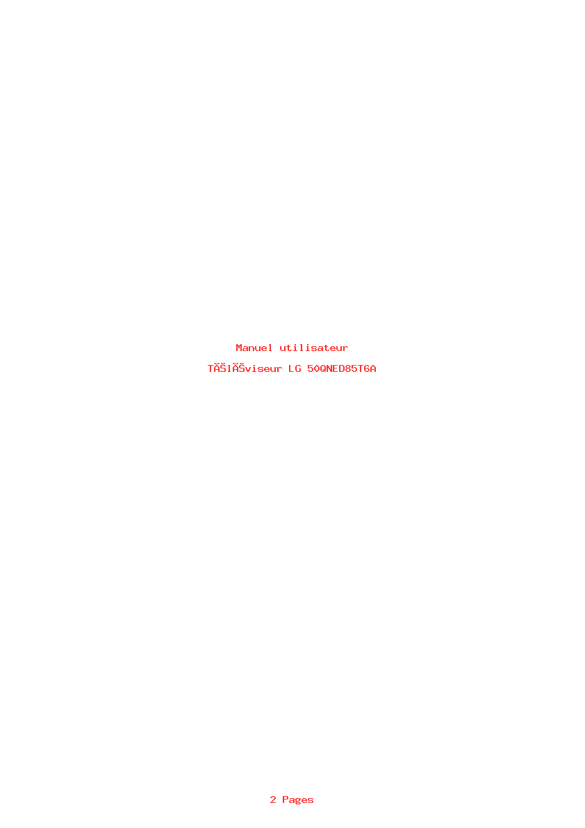 Image de la première page du manuel de l'appareil 50QNED85T6A