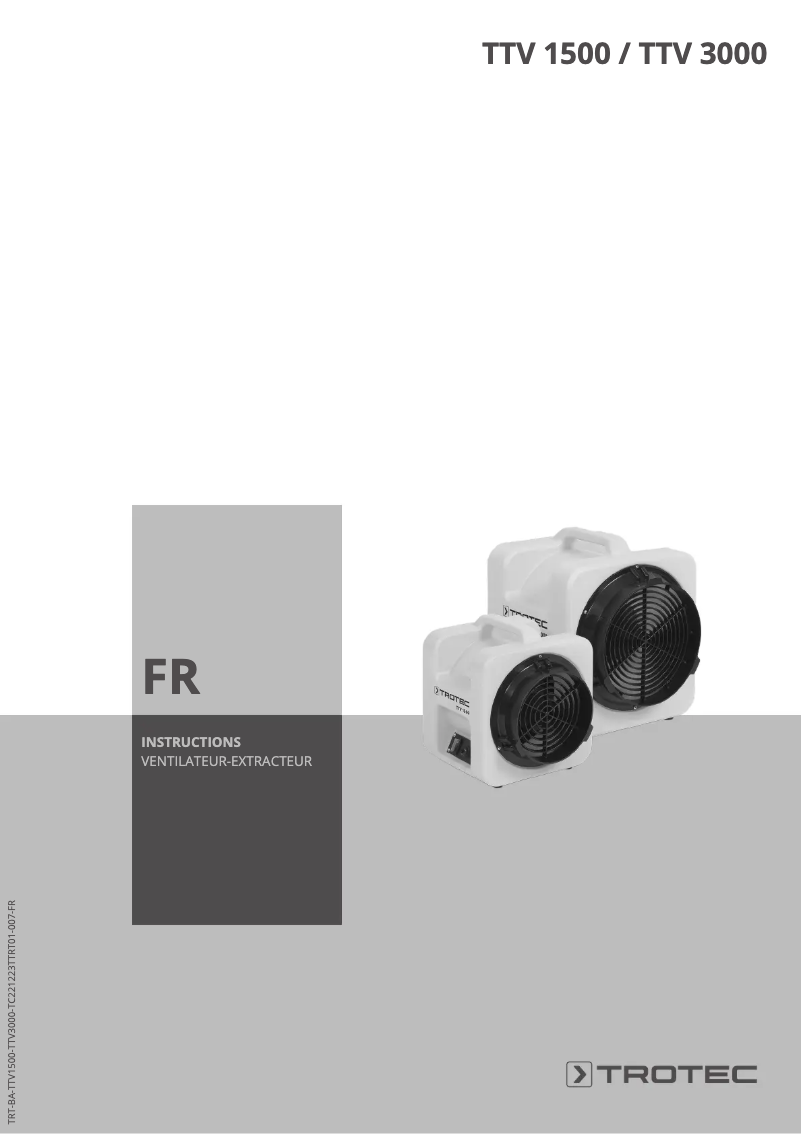 Page 1 de la notice Manuel utilisateur Trotec TTV 1500