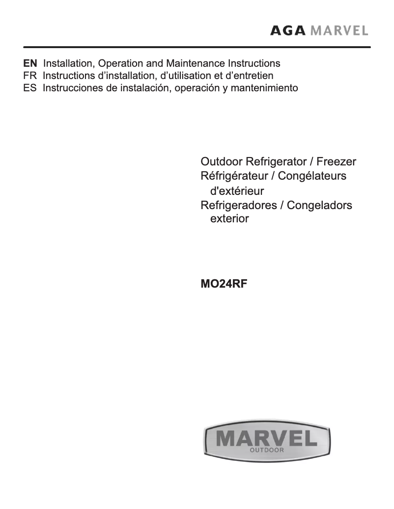 Page 1 de la notice Manuel utilisateur Marvel MO24RAS1LS