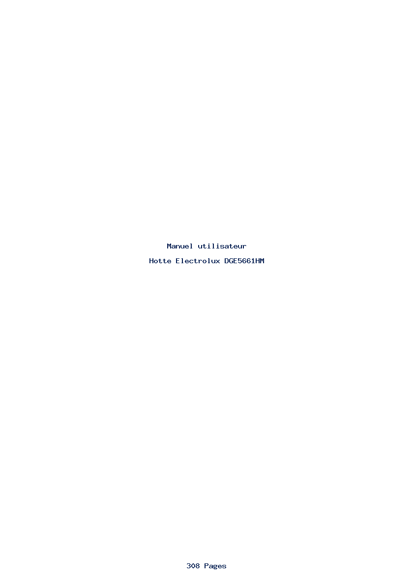 Page 1 de la notice Manuel utilisateur Electrolux DGE5661HM
