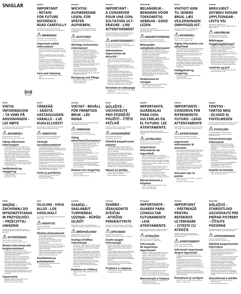 Page 1 de la notice Manuel utilisateur Ikea SNIGLAR 105.435.96