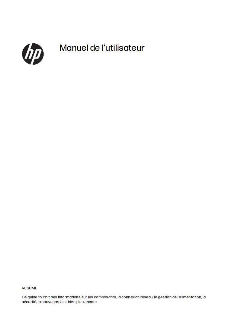 Page 1 de la notice Manuel utilisateur HP Victus 15