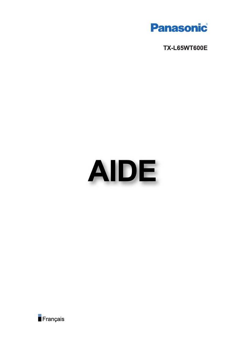 Page 1 de la notice Manuel utilisateur Panasonic Viera TX-L65WT600E