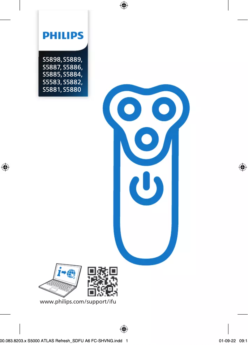 Page 1 of the manual Quick Start Guide Philips Series 5000 S5889