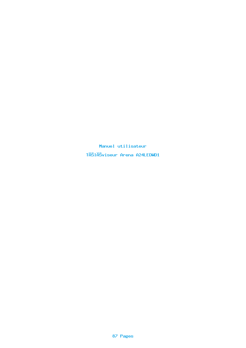 Page 1 de la notice Manuel utilisateur Arena A24LEDWD1