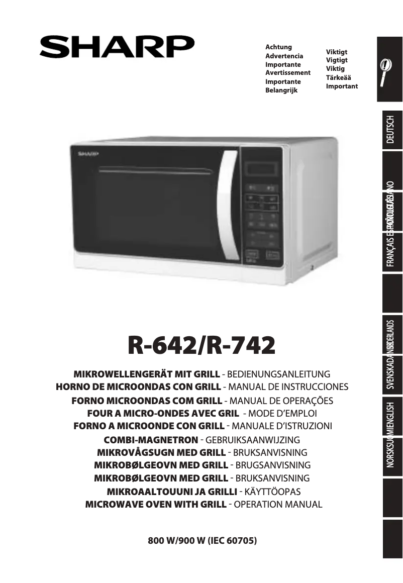 Page 1 of the manual User Manual Sharp R-742WW