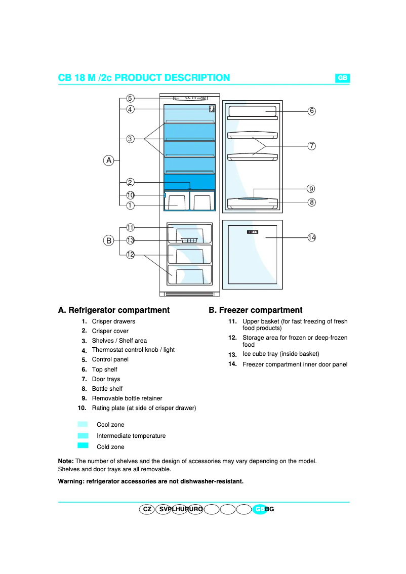 Page 1 de la notice Manuel utilisateur Whirlpool ART 476 G R