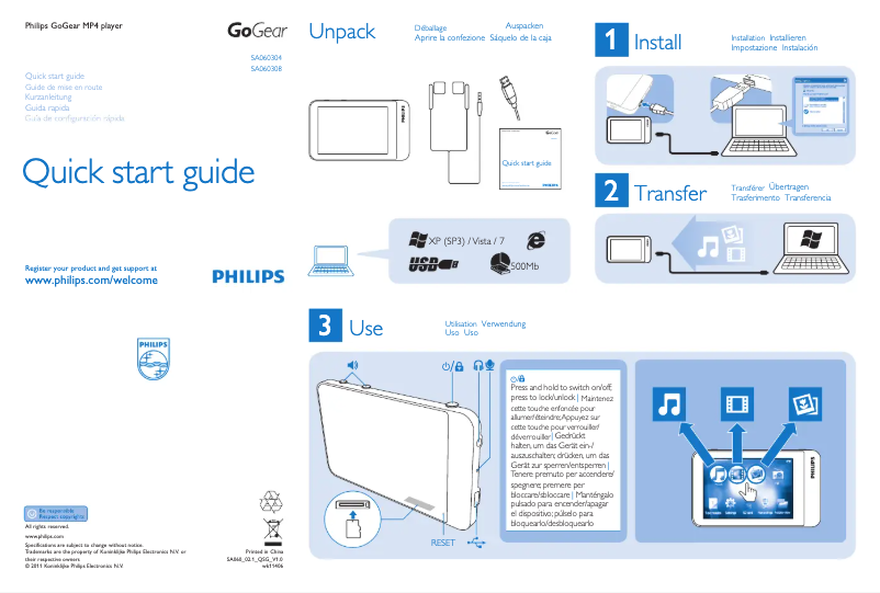 Page 1 of the manual User Manual Philips GoGear SA060308