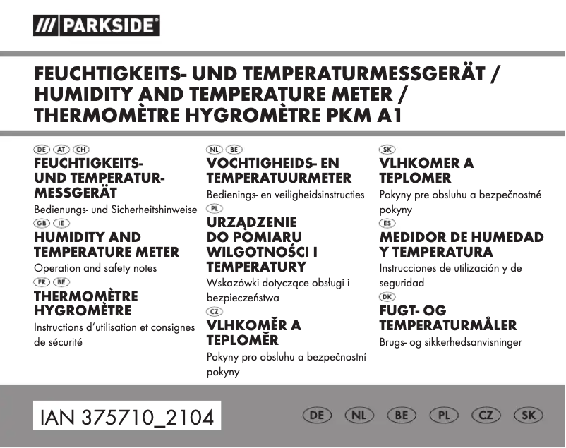 Page 1 de la notice Manuel utilisateur Parkside PKM A1