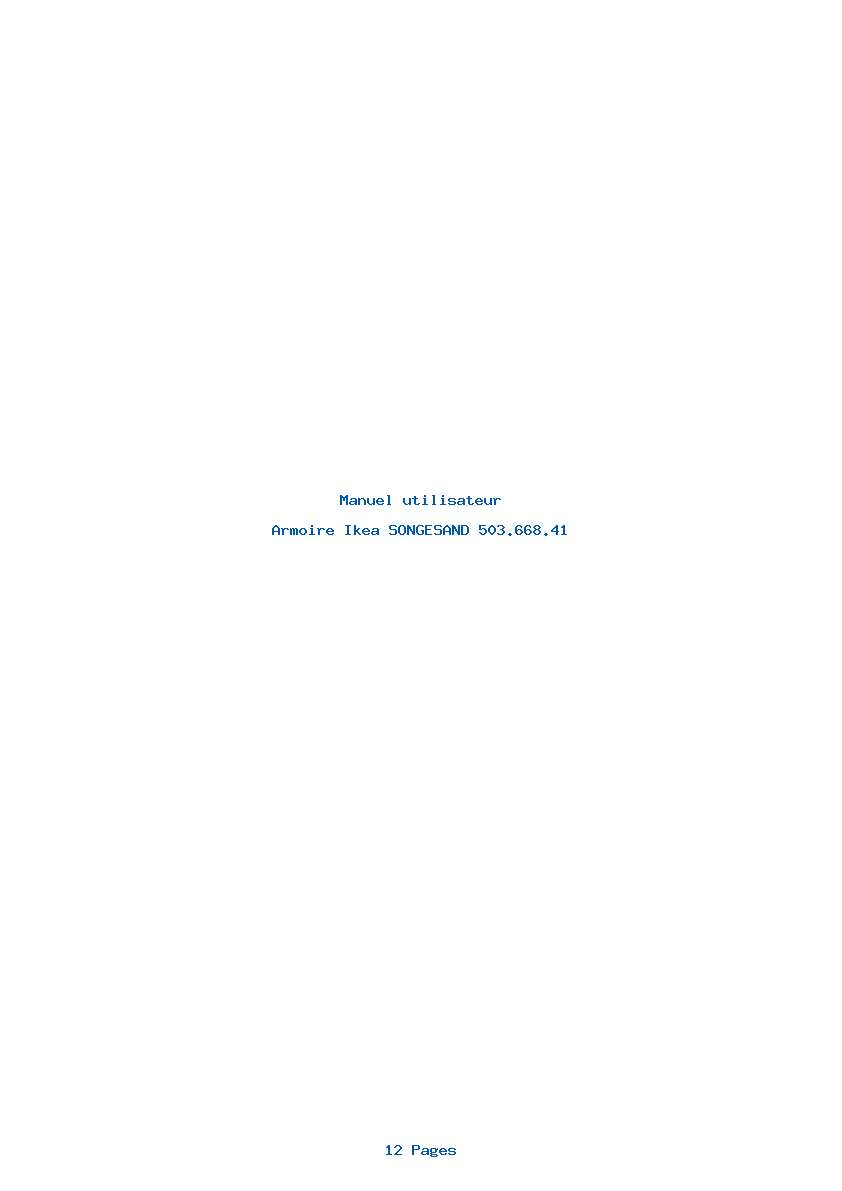 Page 1 de la notice Manuel utilisateur Ikea SONGESAND 503.668.41