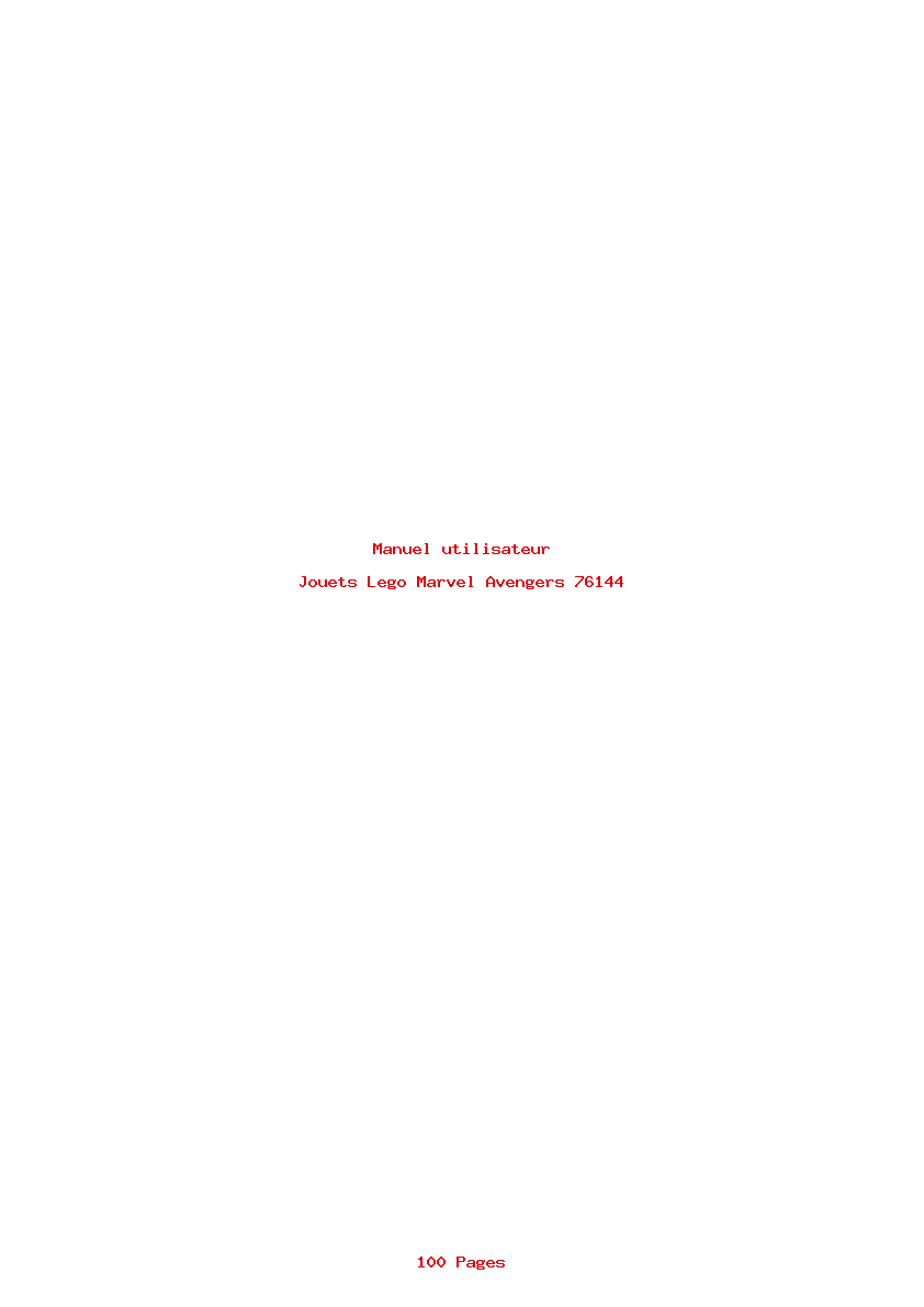 Page 1 de la notice Manuel utilisateur Lego Marvel Avengers 76144