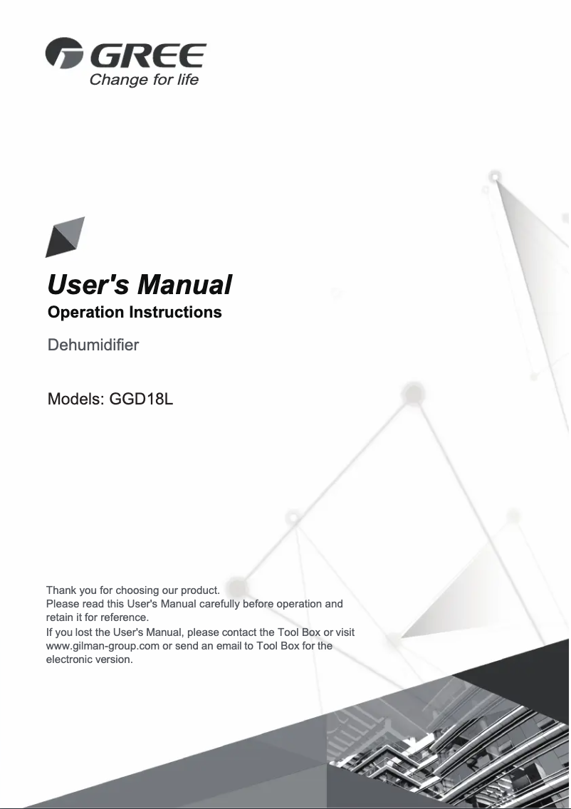 Página 1 del manual Manual de usuario Gree GGD18L