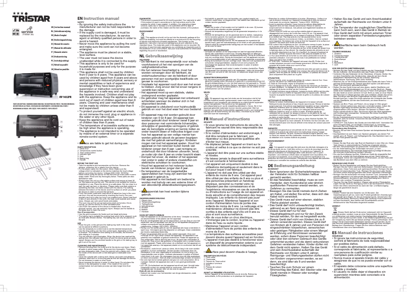Page 1 de la notice Manuel utilisateur TriStar OV-1432PR