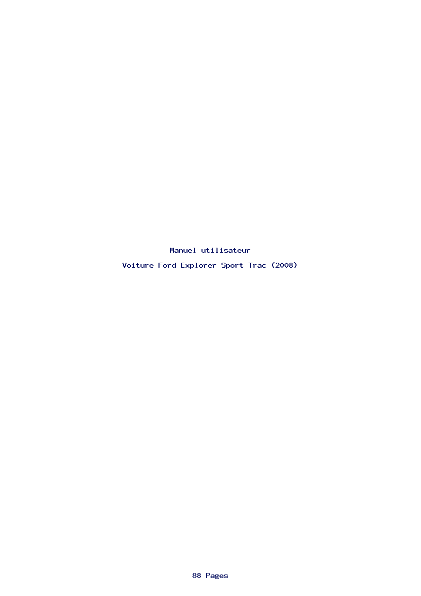 Page 1 de la notice Manuel utilisateur Ford Explorer Sport Trac (2008)
