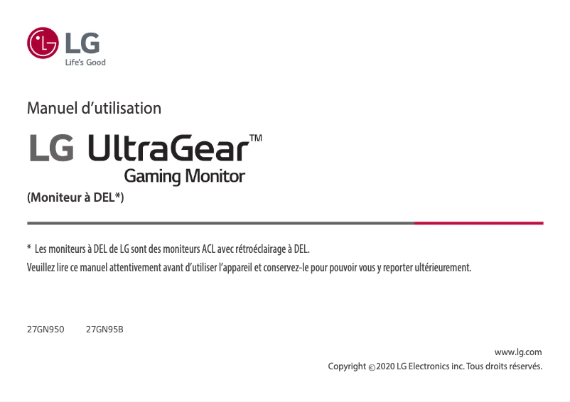 Página 1 del manual Manual de usuario LG UltraGear 27GN950