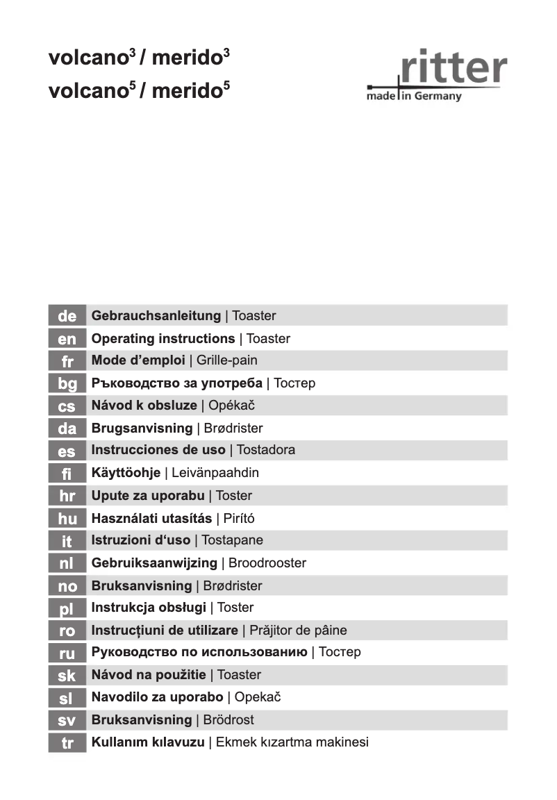 Página 1 del manual Manual de usuario Ritter Volcano 5