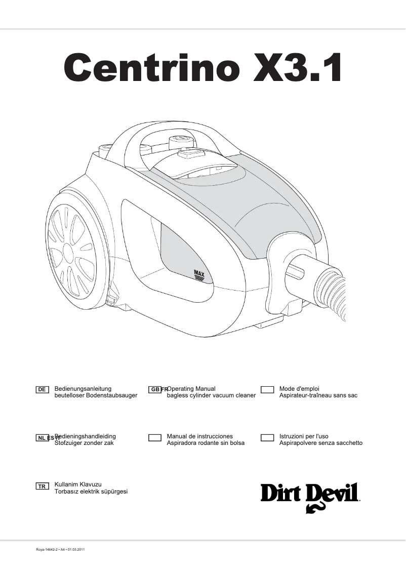 Page 1 de la notice Manuel utilisateur Dirt Devil M2012-3