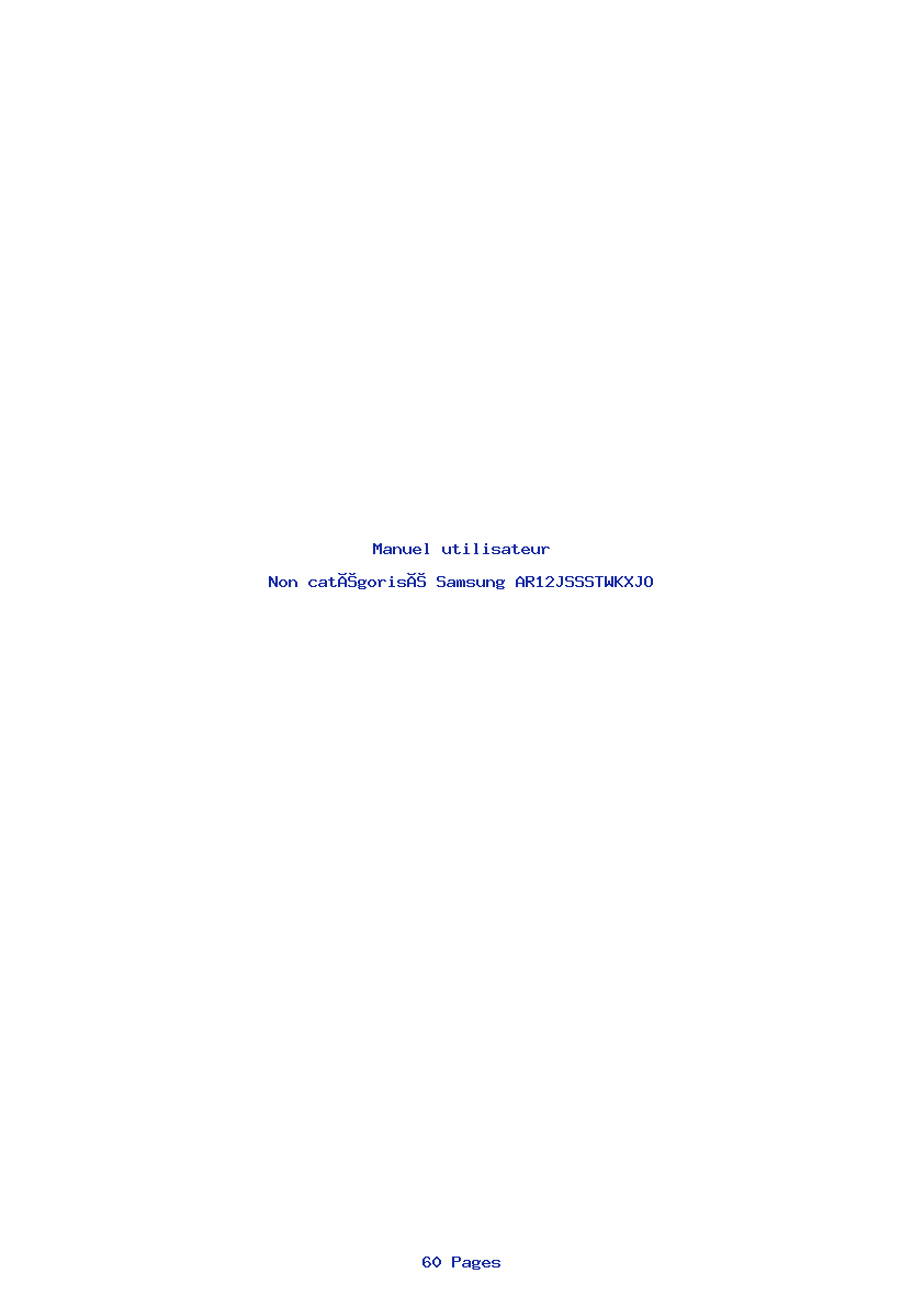 Page 1 de la notice Manuel utilisateur Samsung AR12JSSSTWKXJO