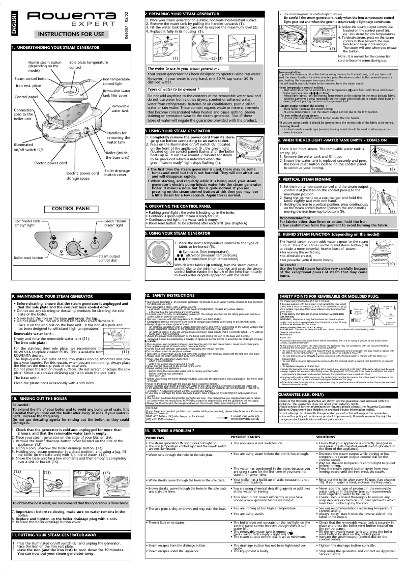 Page 1 de la notice Manuel utilisateur Rowenta Expert DG 910