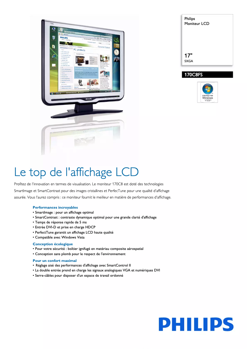 Page n°1 - Fiche technique Philips 170C8FS