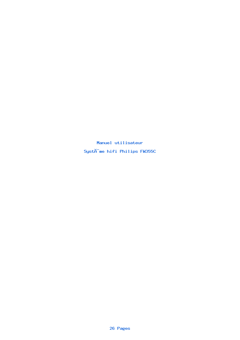 Page 1 de la notice Manuel utilisateur Philips FW355C