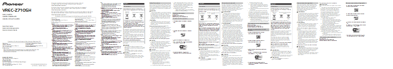 Image de la première page du manuel de l'appareil VREC-Z710SH