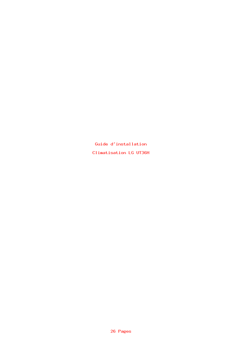 Page 1 de la notice Guide d'installation LG UT36H