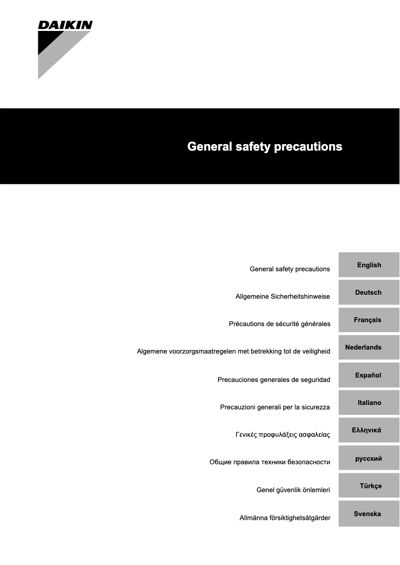 Page 1 de la notice Instructions de sécurité Daikin LRMEQ4BY1