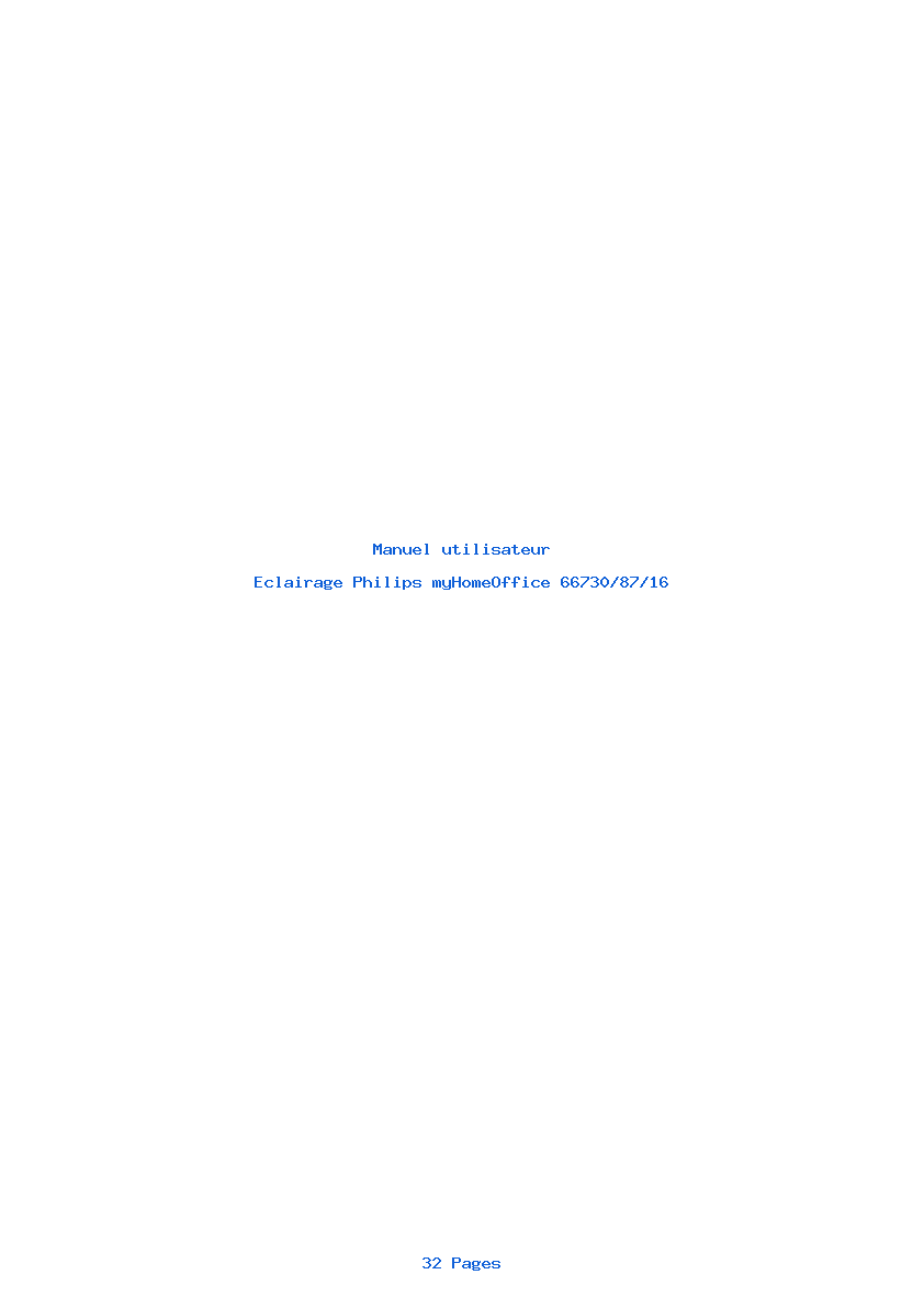 Page 1 de la notice Manuel utilisateur Philips myHomeOffice 66730/87/16