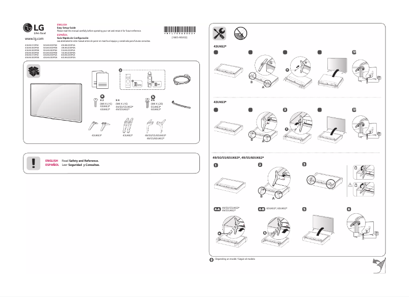 Page 1 de la notice Manuel utilisateur LG 43UK6200PSA