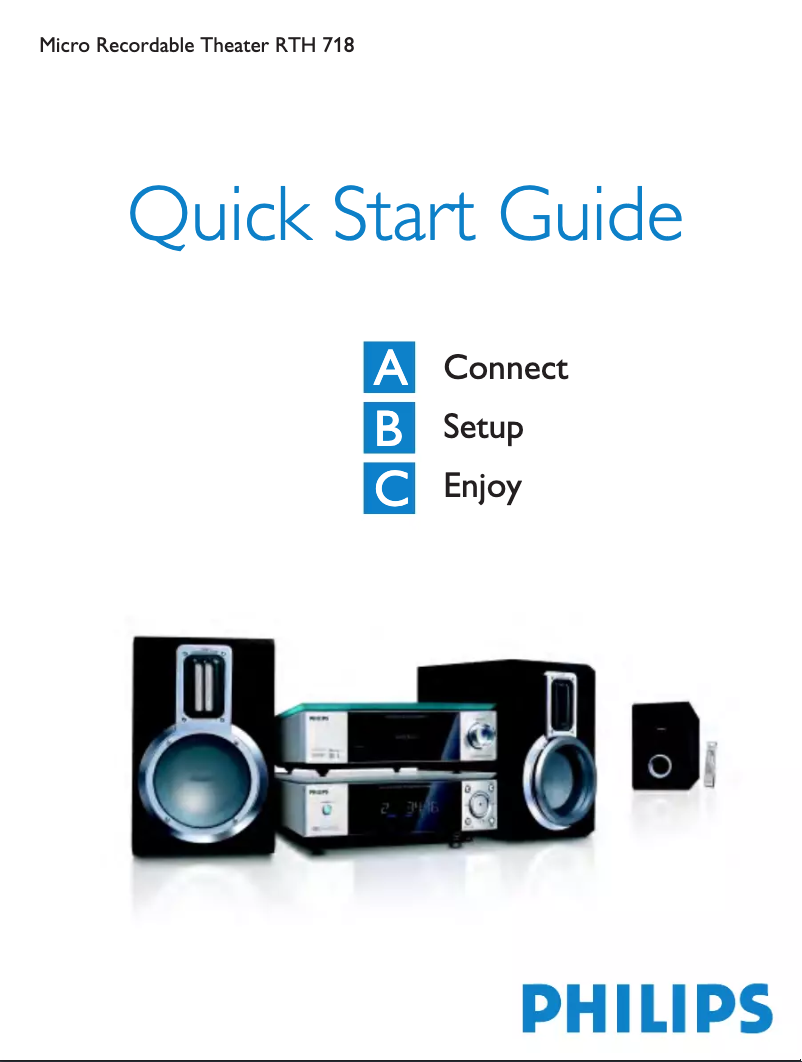 Page n°1 - Guide de démarrage rapide Philips RTH718