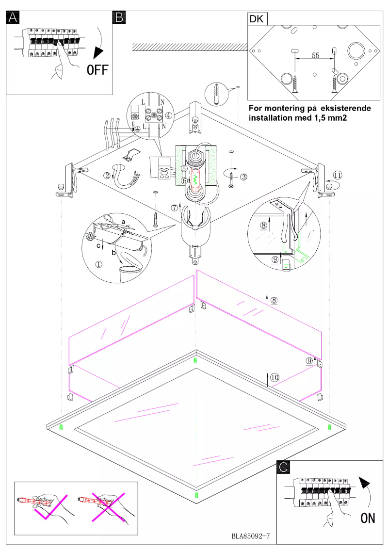 Page 1 de la notice Manuel utilisateur Eglo Auriga 86238