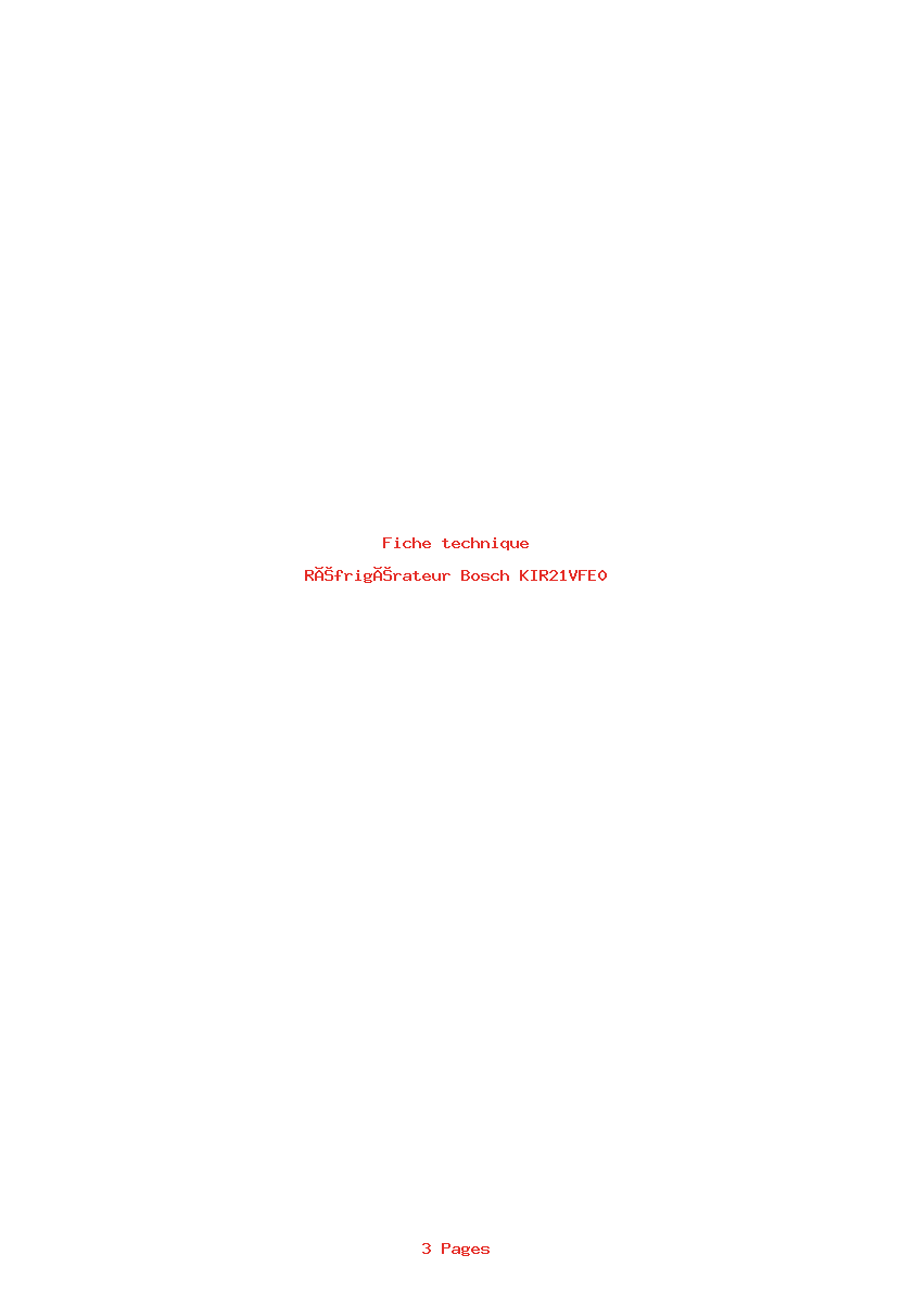 Image de la première page du manuel de l'appareil KIR21VFE0