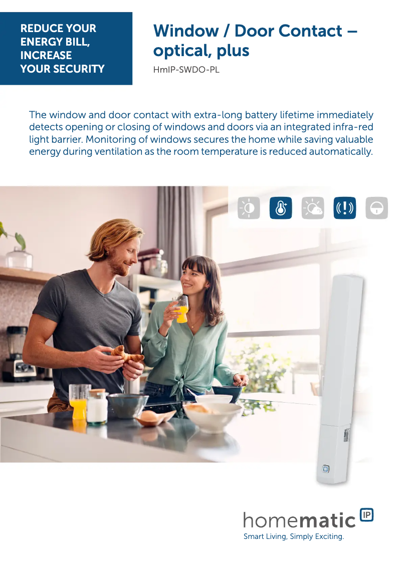 Page 1 de la notice Fiche technique Homematic IP HMIP-SWDO-PL