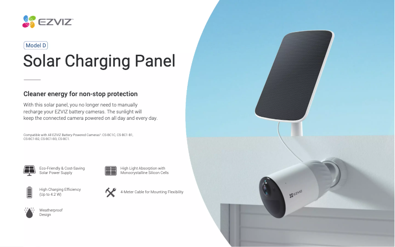 Page 1 of the manual Technical Sheet EZVIZ Solar Charging Panel