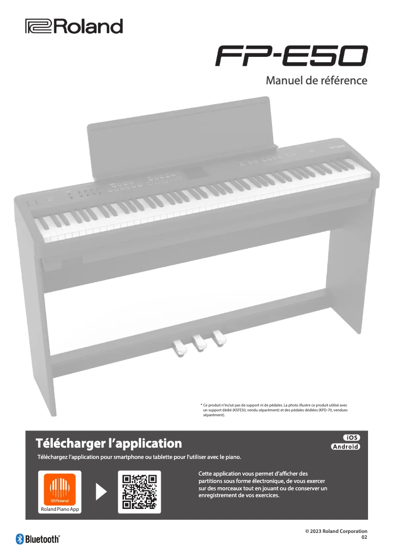 Page 1 de la notice Manuel utilisateur Roland FP-E50