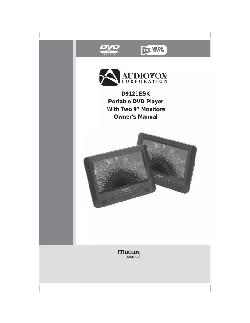 Page 1 de la notice Manuel utilisateur audiovox D9121ESK