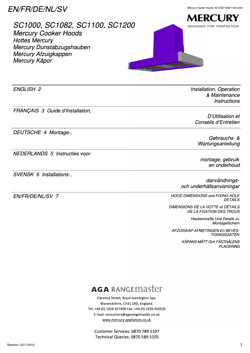 Page 1 of the manual User Manual Falcon SC1000