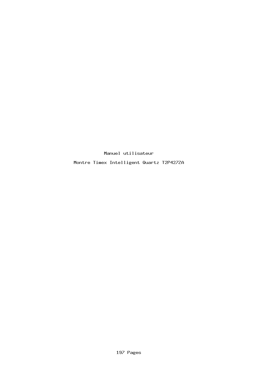 Page 1 de la notice Manuel utilisateur Timex Intelligent Quartz T2P427ZA