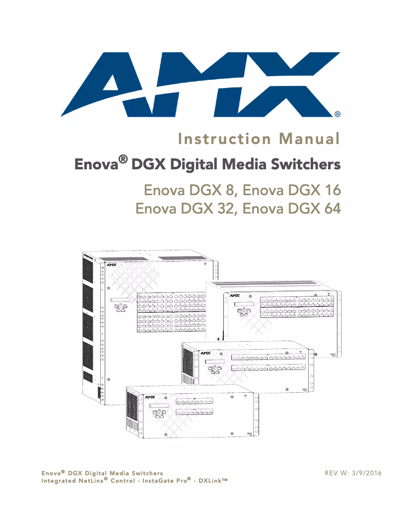 Page 1 de la notice Manuel utilisateur AMX DGX-I-DXF-MMS
