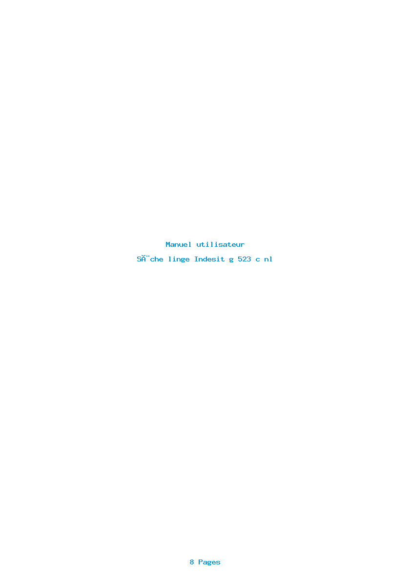 Page 1 de la notice Manuel utilisateur Indesit g 523 c nl