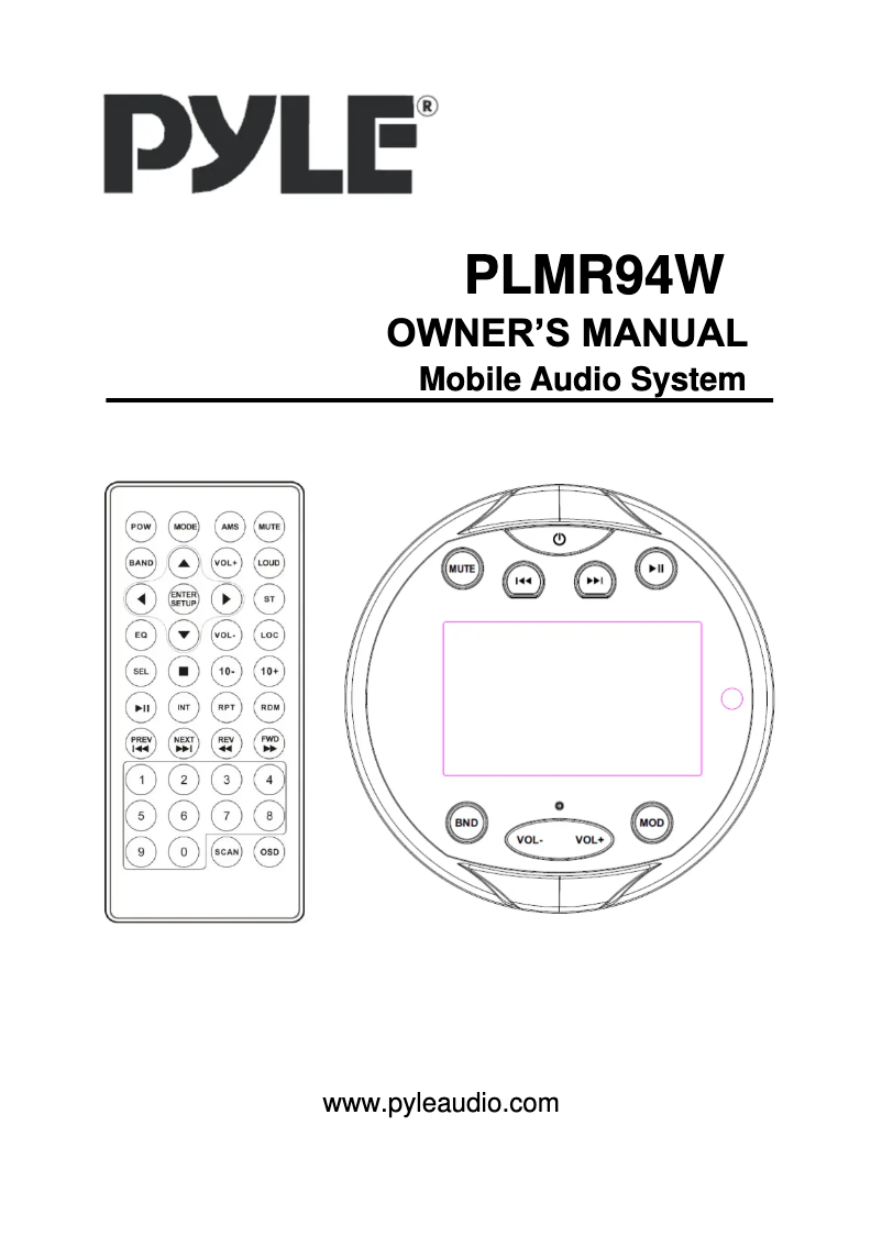 Page 1 de la notice Manuel utilisateur Pyle PLMR94W