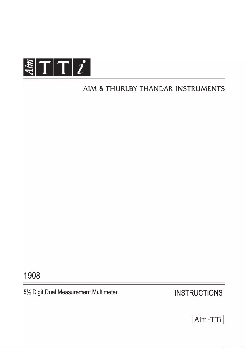 Page 1 de la notice Manuel utilisateur Aim TTi 1908